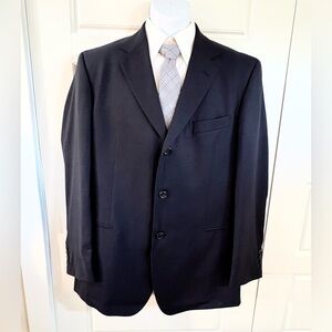 BOSS Hugo Boss Made in USA Virgin Wool 3 Button Navy Blazer Sz 42S💛